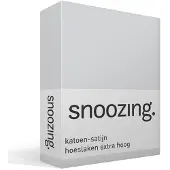 Snoozing katoen-satijn hoeslaken extra hoog