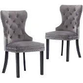 vidaXL Eetkamerstoelen 2 st fluweel grijs