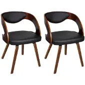 vidaXL Eetkamerstoelen Singapore houten frame kunstleer bruin 2 st online kopen