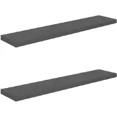 vidaXL Wandschappen zwevend 2 st 120x23,5x3,8 cm MDF hoogglans grijs