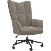 vidaXL Relaxstoel fluweel lichtgrijs