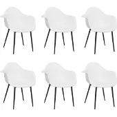 vidaXL Eetkamerstoelen 6 st PP wit