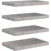 vidaXL Wandschappen zwevend 4 st 50x23,5x3,8 cm MDF betongrijs