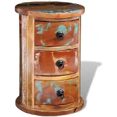 vidaXL Kast met 3 lades massief gerecycled hout
