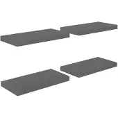 vidaXL Wandschappen zwevend 4 st 50x23,5x3,8 cm MDF hoogglans grijs