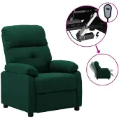 vidaXL Fauteuil verstelbaar elektrisch stof donkergroen