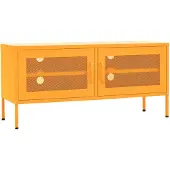 vidaXL Tv-meubel 105x35x50 cm staal mosterdgeel