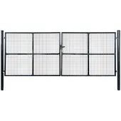 vidaXL Tuinhek van gaas gegalvaniseerd staal 400x150 cm grijs