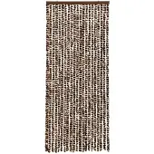 vidaXL Vliegengordijn 56x185 cm chenille bruin en wit