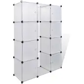 vidaXL Modulaire kast met 9 vakken, 109x36,5x143 cm, wit