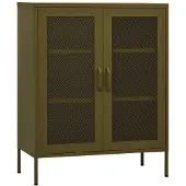 vidaXL Opbergkast 80x35x101,5 cm staal olijfgroen