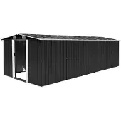 vidaXL Tuinschuur 257x580x181 cm metaal antracietkleurig