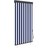 vidaXL Rolgordijn voor buiten 100x250 cm blauw en wit