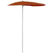 vidaXL Parasol half met paal 180x90 cm terracottakleurig
