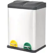 vidaXL Pedaalemmer voor recycling 2x18 L roestvrij staal online kopen