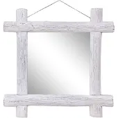 vidaXL Spiegel houtblokken 70x70 cm massief gerecycled hout