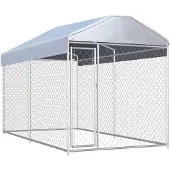 vidaXL Hondenkennel voor buiten met dak 382x192x225 m