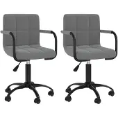 vidaXL Eetkamerstoelen draaibaar 2 st fluweel donkergrijs