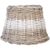 Clayre & Eef lampenkap band wit ø 20x15 cm/ e27 - bruin - rotan