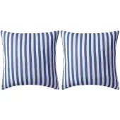 vidaXL Buitenkussens 45x45 cm gestreept marineblauw 2 st