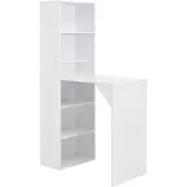 vidaXL Barkruk met kast, wit, 115x59x200 cm