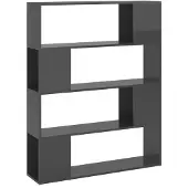 vidaXL Boekenkast/kamerscherm 100x24x124 cm hoogglans grijs