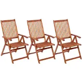 vidaXL Inklapbare stoelen 3 st massief acaciahout