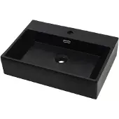 vidaXL Wastafel met kraangat 60,5x42,5x14,5 cm keramiek zwart