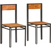 vidaXL Eetkamerstoelen 2 st massief acaciahout