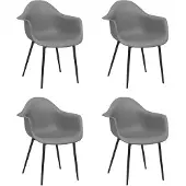 vidaXL Eetkamerstoelen 4 st PP grijs