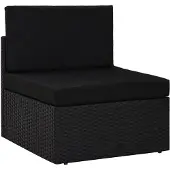 vidaXL Middenbank sectioneel poly rattan zwart