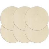 vidaXL Placemats 6 st rond 38 cm katoen natuurlijk