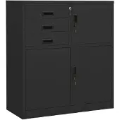 vidaXL Kantoorkast 90x40x102 cm staal antracietkleurig