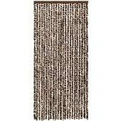 vidaXL Vliegengordijn 90x220 cm chenille bruin en wit