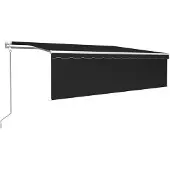 vidaXL Luifel automatisch rolgordijn LED windsensor 5x3 m antraciet