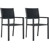 vidaXL Tuinstoel 2 st rattan-look kunststof zwart