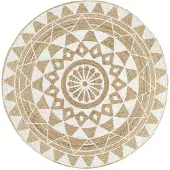 vidaXL Vloerkleed handgemaakt met witte print 90 cm jute