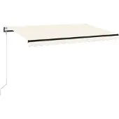 vidaXL Luifel automatisch uittrekbaar 400x350 cm crèmekleurig
