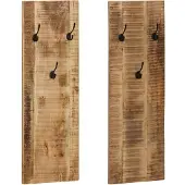 vidaXL Wandkapstokken 2 st 36x110x3 cm massief mangohout