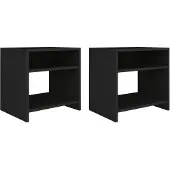 vidaXL Nachtkastjes 2 st 40x30x40 cm bewerkt hout zwart