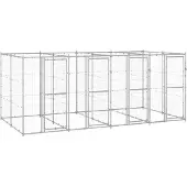 vidaXL Hondenkennel 9,68 m² gegalvaniseerd staal