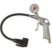 Cyclus Luchtdrukpistool - 1/4" aansluiting - Auto/Schrader/Dunlop - Staal - Zilver/Zwart