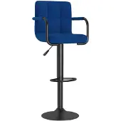 vidaXL Barkruk stof blauw