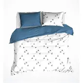 De Witte Lietaer Dekbedovertrek Hiroshi Blue Horizon Percal-240 x 200 / 220 cm | Lits-Jumeaux