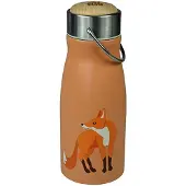The Zoo Collection - flask, thermosfles, roestvrij staal, dop bevat plastic / FSC-hout, fox, vos, mat, 300 ml