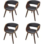 vidaXL Eetkamerstoelen Shanghai hout bruin 4 st online kopen