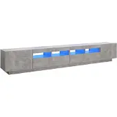 vidaXL Tv-meubel met LED-verlichting 260x35x40 cm betongrijs