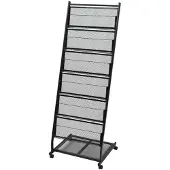 vidaXL Tijdschriftenrek zwart 47,5x43x133 cm A4