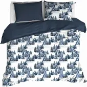 De Witte Lietaer Dekbedovertrek North Eclipse Blue Flanel-260 x 200 / 220 / 240 cm | Extra Breed