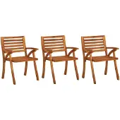 vidaXL Tuinstoelen 3 st massief acaciahout